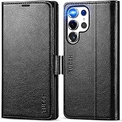 TUCCH Wallet Case for Galaxy S25 Ultra, Magnetic PU