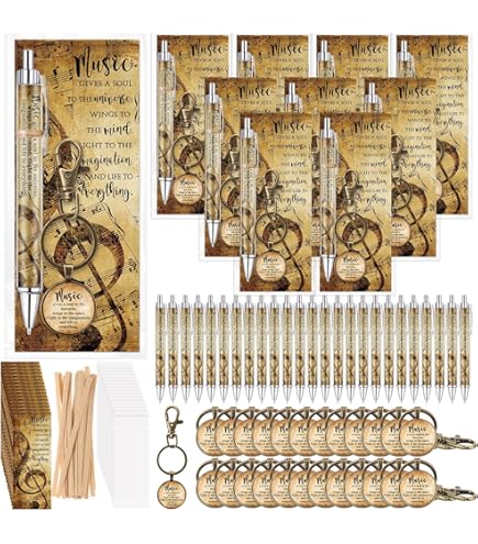 Trandraft 30 Sets Music Party Favors - Inspirational Pen & Bookmark Gifts For Musicians, Teachers, Bands