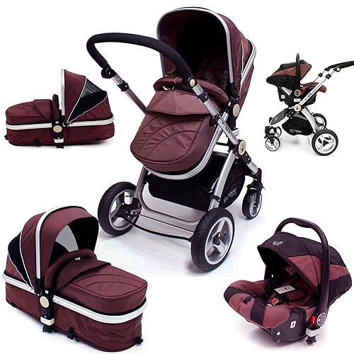 I Safe System Hot Chocolate Trio Travel System Pram