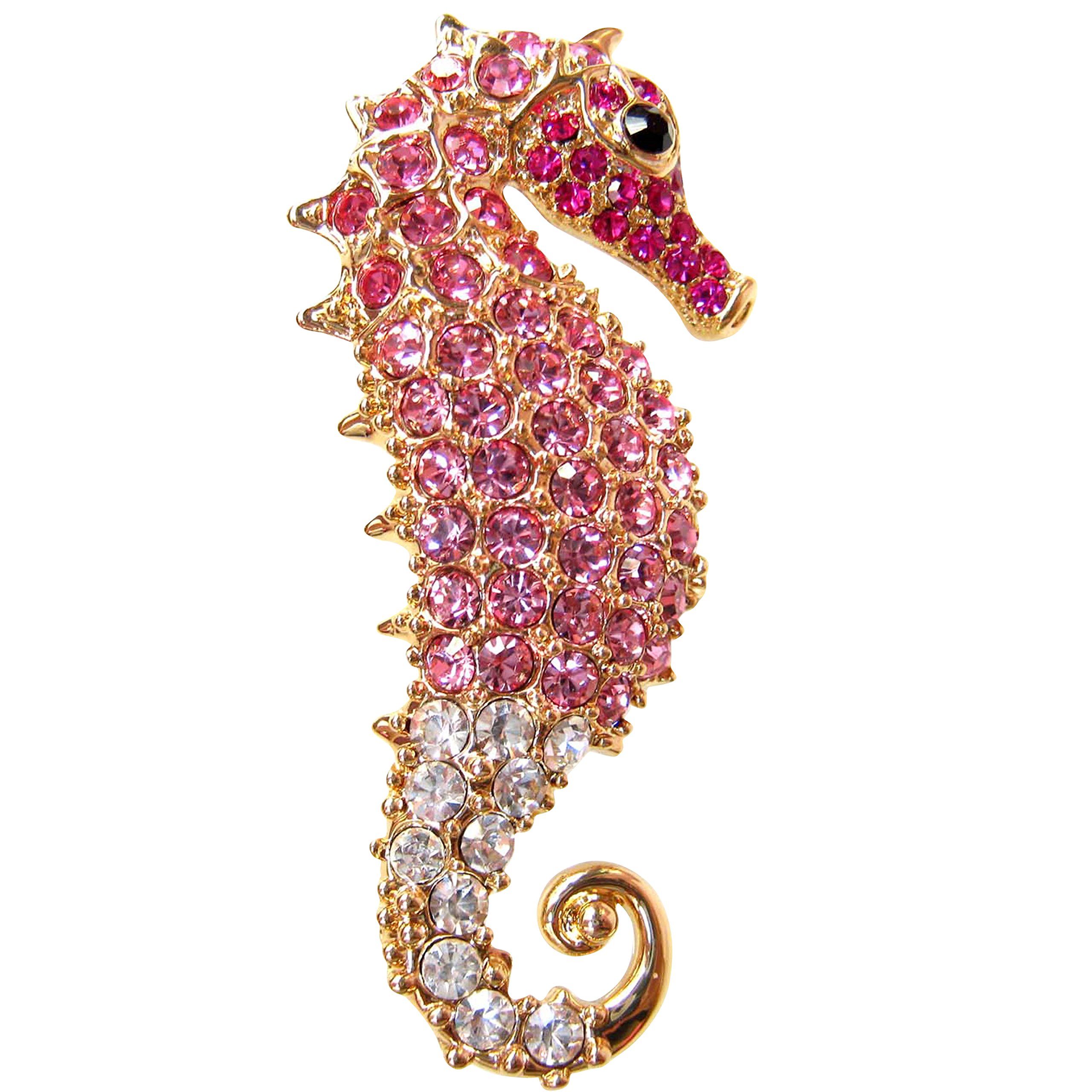 Navachi 18k Gold Plated Red Crystal Hippocampus Sea Horse Az7273b Brooch pins