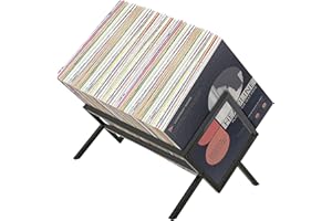 2BHOME Vinyl Record Storage Holder, Holds up to 90-110 LPs, Metal Record Organizer Stand, Simple/Functional/Easy Assembly, Classical Design for Files/Book/Magazine Rack (Black)