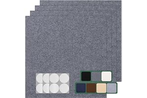 VallisCo 30 Pack Carpet Tile - 12” X 12” Self Adhesive Carpet Floor Tiles Anti-Slip Squares Peel and Stick Floor Tile DIY Installation for Bedroom (Dark Gray)