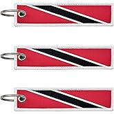 LLBFHH 3 Pcs Trinidad Trinidadian Country Flag Keychain,Woven label Key Chains for Car Keys,Fabric Key Chains Men and Women,Used for Various Decorations.