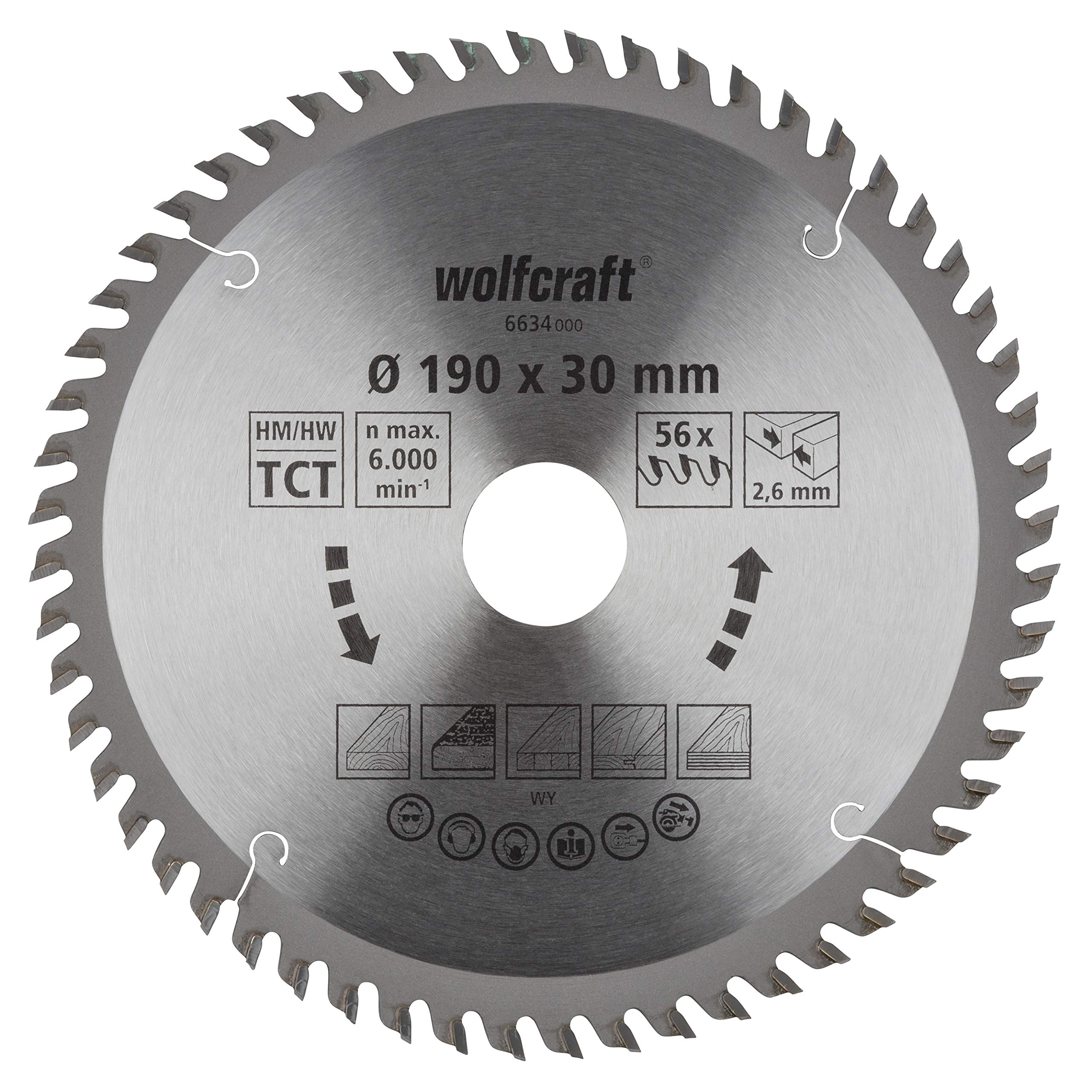 wolfcraft TC Circular Hand Saw Blade, orange series I 6634000 I Fine, clean cuts