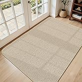 BEISIFLOOR Ultra Thin Door Mat Indoor Entrance 36"x59", Low-Profile Indoor Door Mat, Large Non Slip Entry Mat Rubber Backing Unique Herringbone Design Inside Doormat Dirt Trapper Entryway Mats, Beige