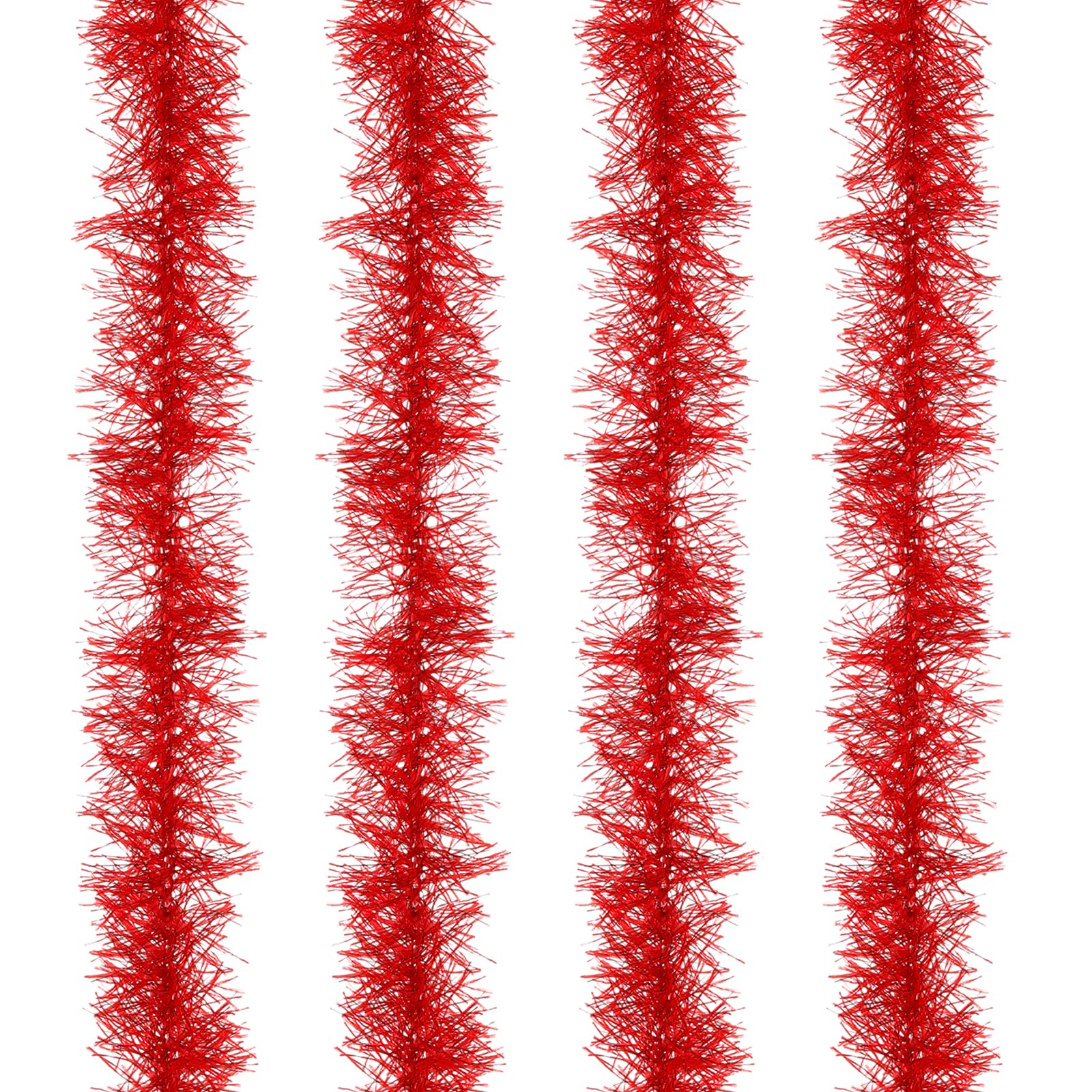 PATIKIL 5Ft Feather Boa, 4 Pcs Artificial Fluffy Feather Boas Party Decorations for DIY Crafts, Wedding Costume, Christmas, Concert, Halloween, Home Decor, Red