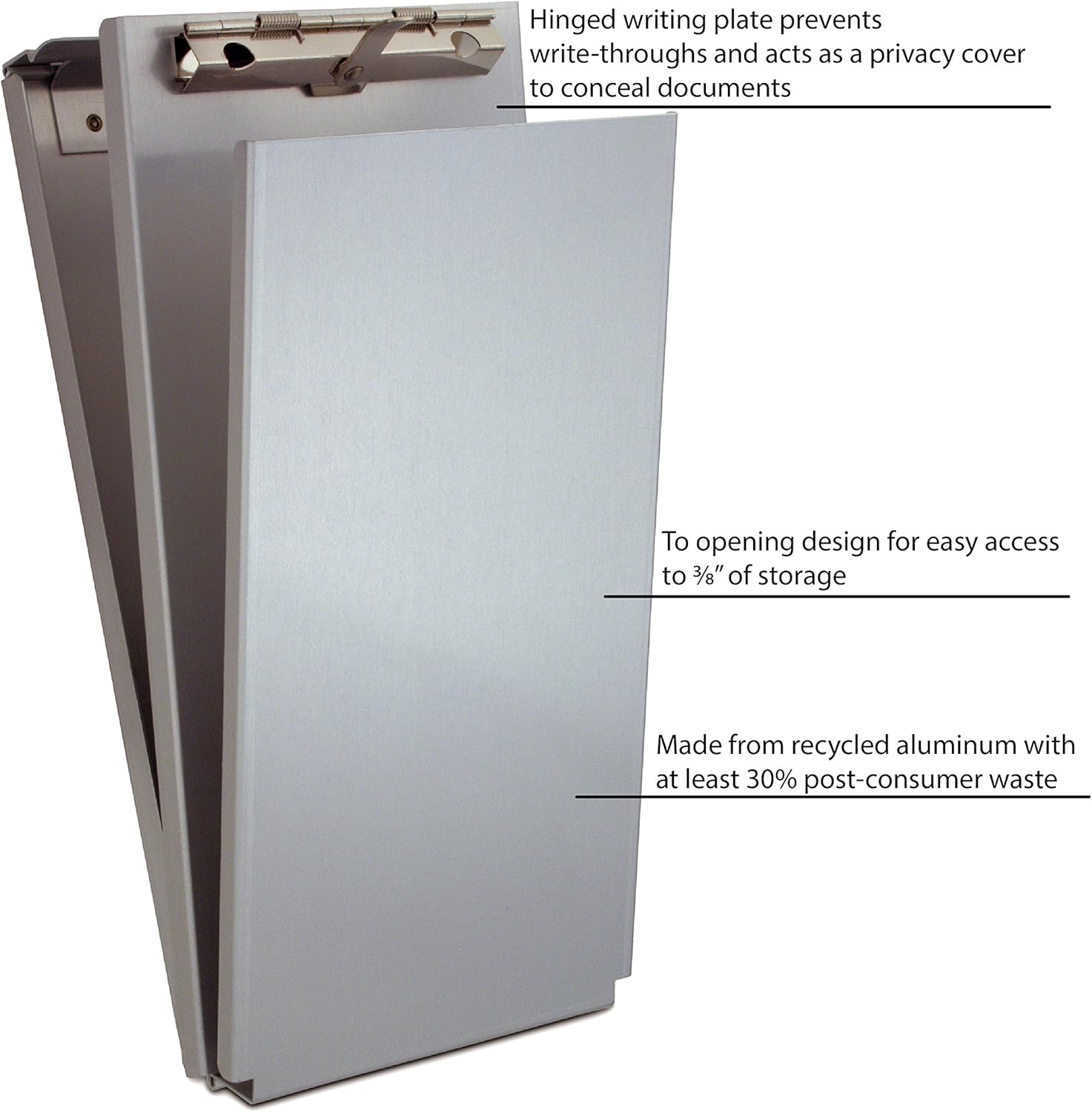 Saunders Silver A-Holder Recycled Aluminum Form Holder - 4.25 x 9.5 Inch Document Holder for Home, Office, and Business Use (10003) : Document Holders : Office Products