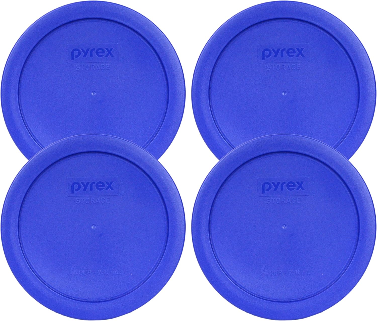 Pyrex 7201-PC Round 4 Cup Storage Lid for Glass Bowls (4, Light Blue)