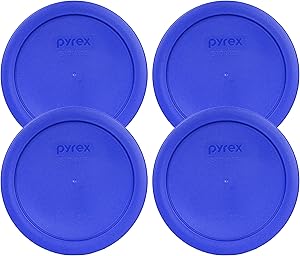 Pyrex 7201-PC Round 4 Cup Storage Lid for Glass Bowls (4, Light Blue)