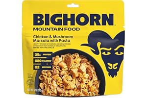 BIGHORN Mountain Food Chicken And Mushroom Marsala with Pasta - Premium Freeze Dried Meals for Camping Food - Dehydrated Camping Food for Backpacking Meals - 2 Servings