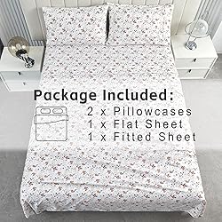 Softan Orange Flower Sheets for King Size Bed
