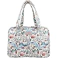Cath Kidston Water Resistant Oilcloth Large Boxy Zip Bag Shoulder Tote Small London Symbol Pattern Stone Color