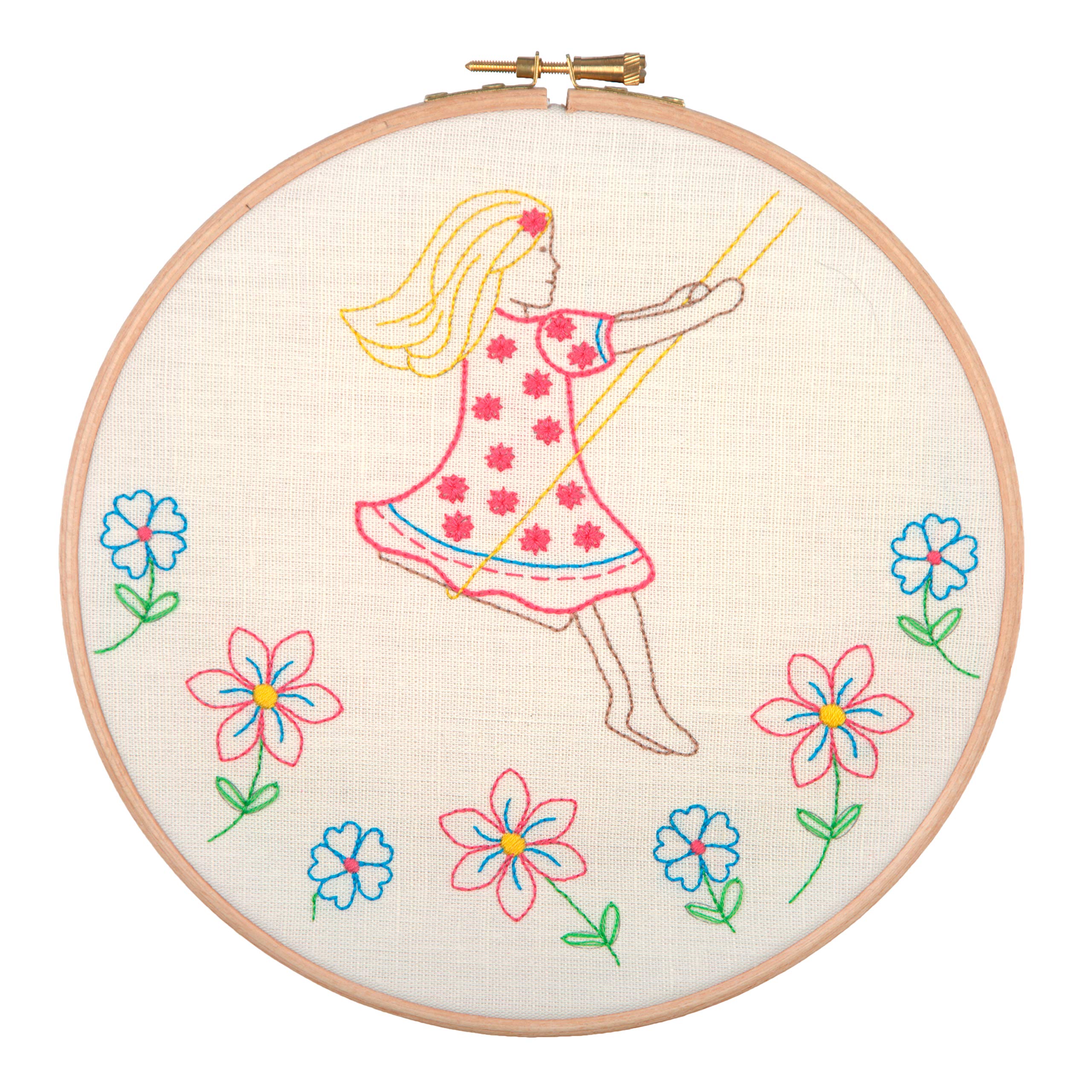 Anchor AHP201 Embroidery Hoop Kit: Summer Days, Multi-Colour, 20 x 20 cm
