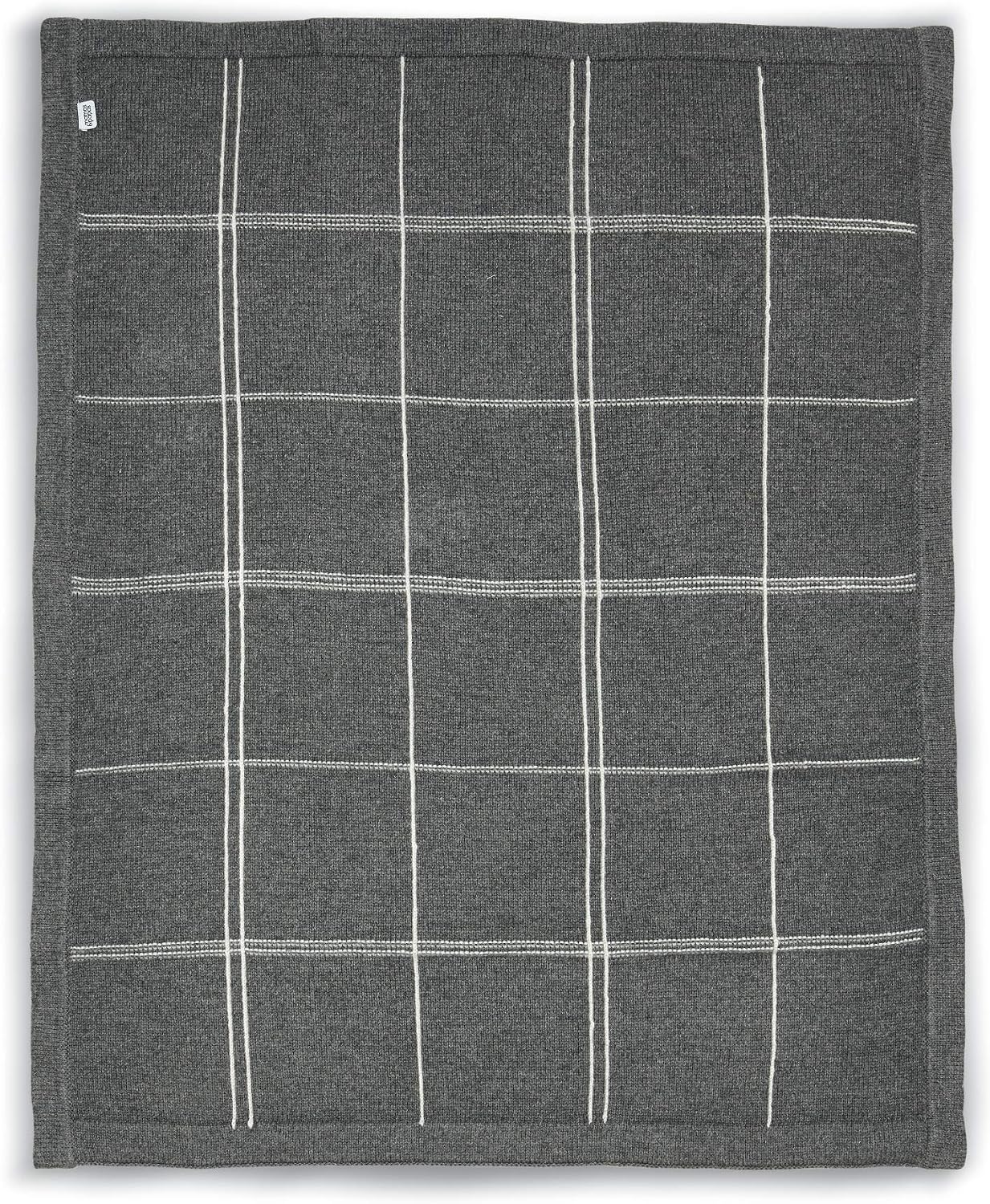 Mamas & Papas Small Knitted Blanket Grey Check