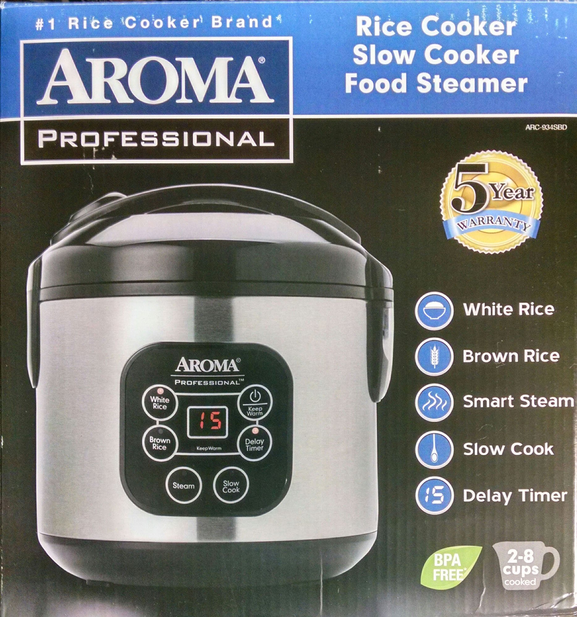 Aroma 8Cup (Cooked) (4Cup Uncooked) Digital Rice Cooker / Food