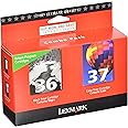 Lexmark 18C2229 36 & 37 X3650 X4650 X5650 X6650 X6675 Z2420 Ink Cartridge (Black & Color, 2-Pack) in Retail Packaging