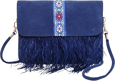 blue suede purse