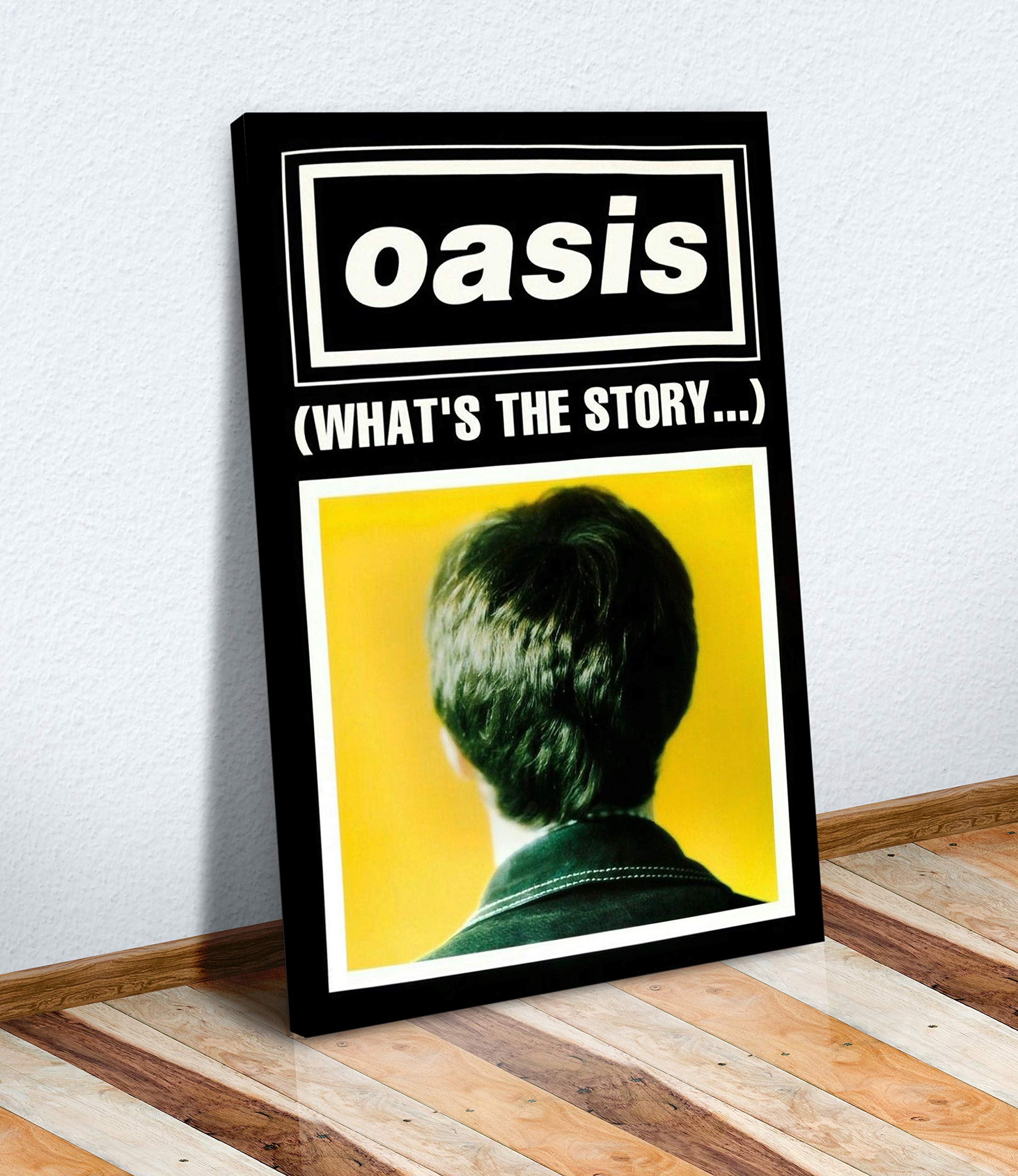 OASIS GALLAGHER WHATS THE STORY POSTER CANVAS WALL POP ART PRINT DEEP FRAMED (8in x 12in / 20cm x 30cm)