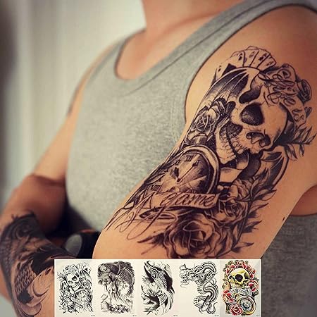 Avoir Images Amazon Com Zzurcca Large Realistic Temporary Tattoos Cover Set 5 actualisé