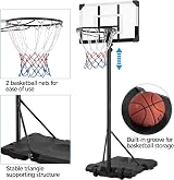 Yaheetech Portable Basketball Stand 28in Backboard Adjustable 182-213cm view 6