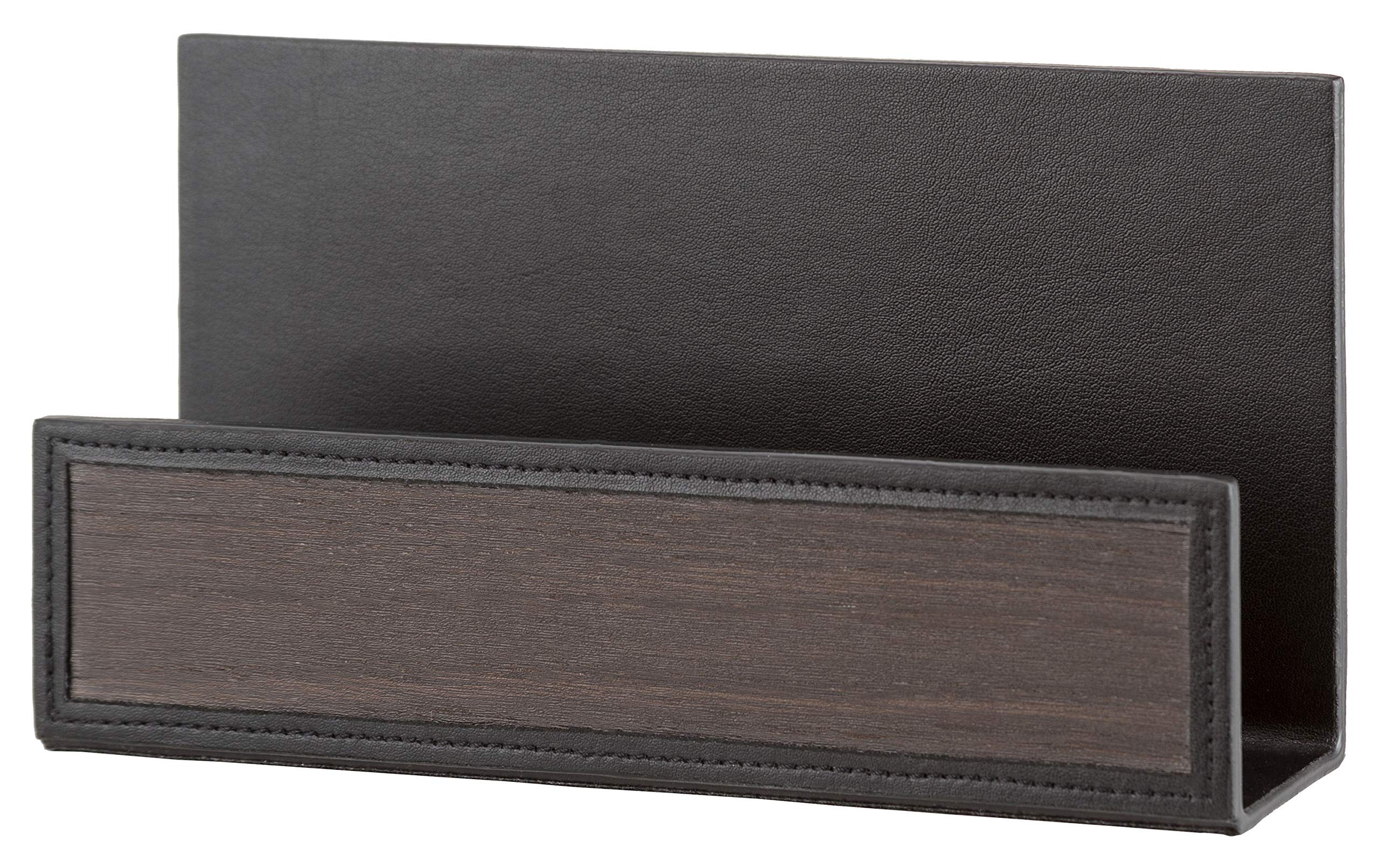 Sebastian Sturm LUKE Letter Stand Genuine Wood and Leather in Black