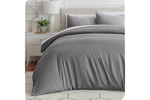 Bare Home Washed Duvet Cover King/Cal King Size - Premium 1800 Collection Duvet Set - Cooling Duvet Cover - Super Soft Duvet Covers (King/Cal King, Washed Frost Grey)