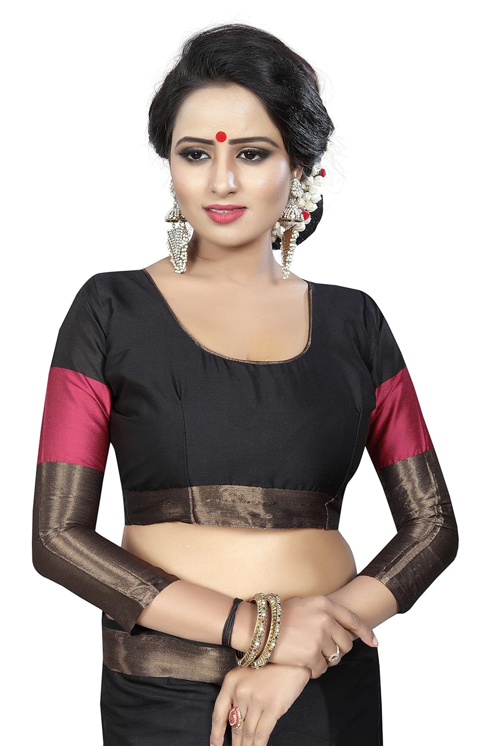 perfectblue women's cotton saree with blouse piece