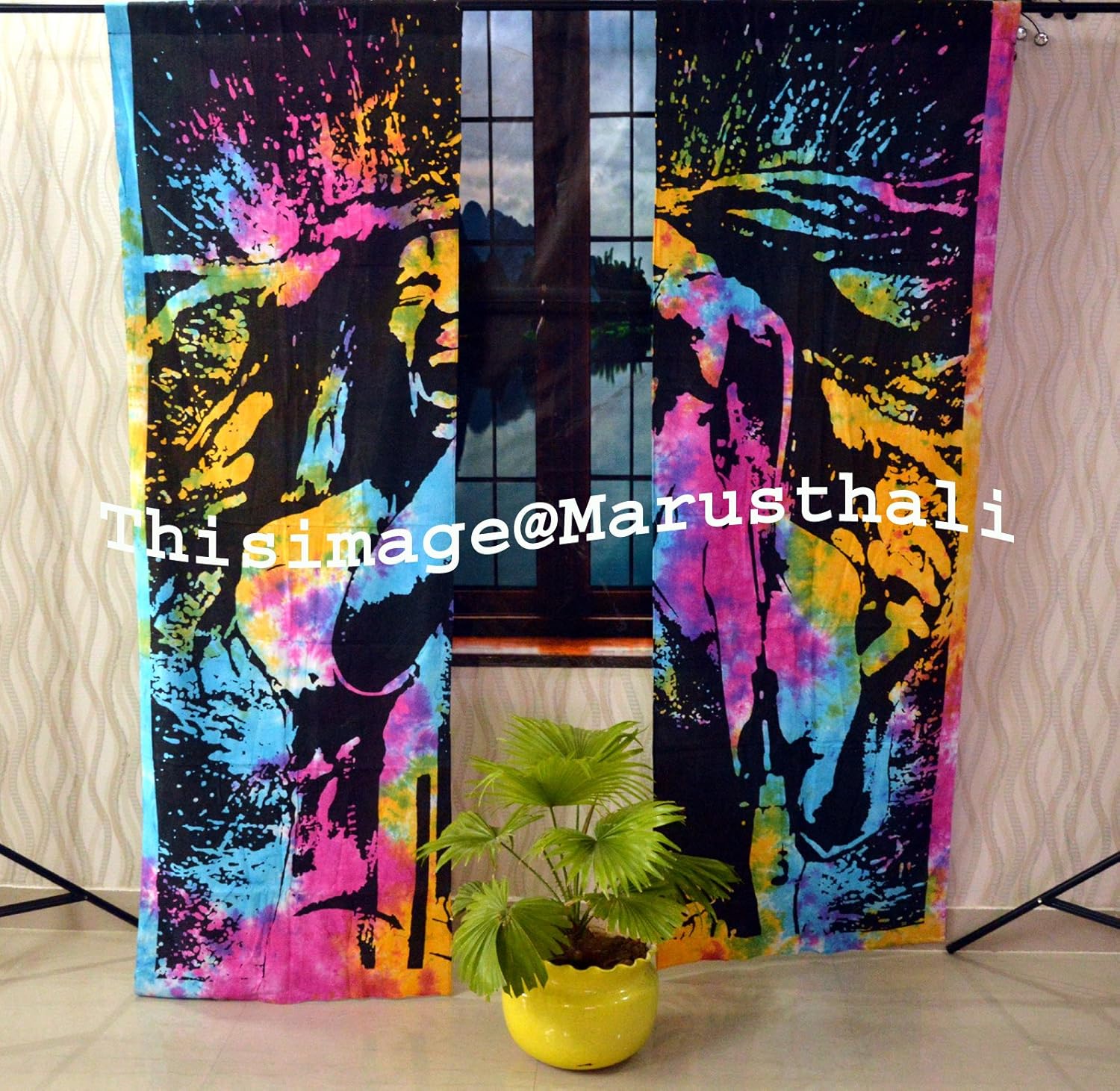 Bob Marley Art Bohemian Boho Window Valances Room Door Wall