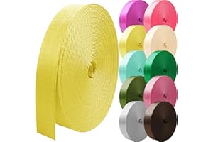 Grosun Nylon Webbing 1 inch 1.5 inch 2 inch Webbing Nylon Strap Nylon Belt, 10 25 50 3.3 Yards Webbing