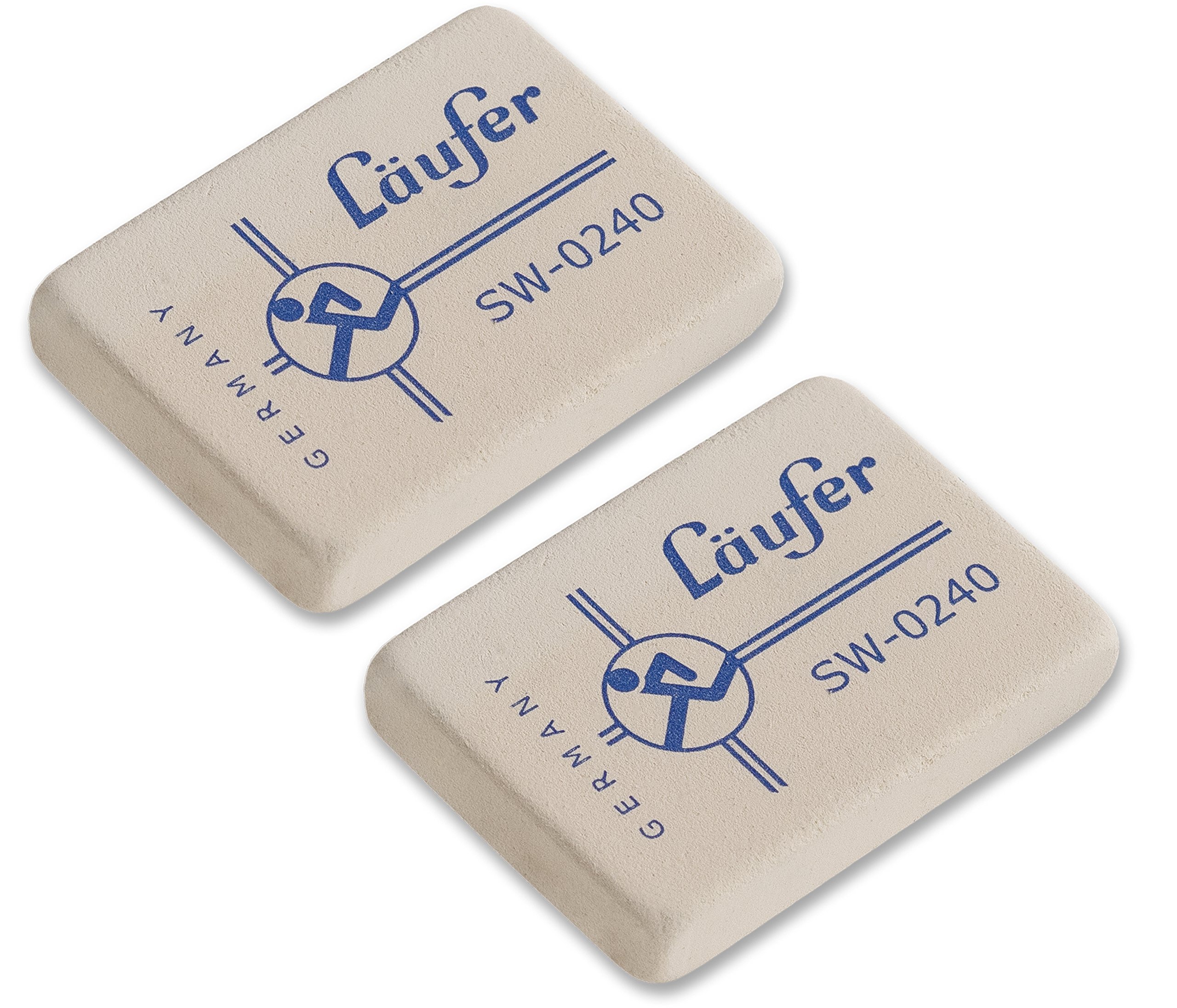Läufer 69810 SW 0240 Eraser, Very Soft Rubber Eraser, Blister Card, Contains 2 Erasers