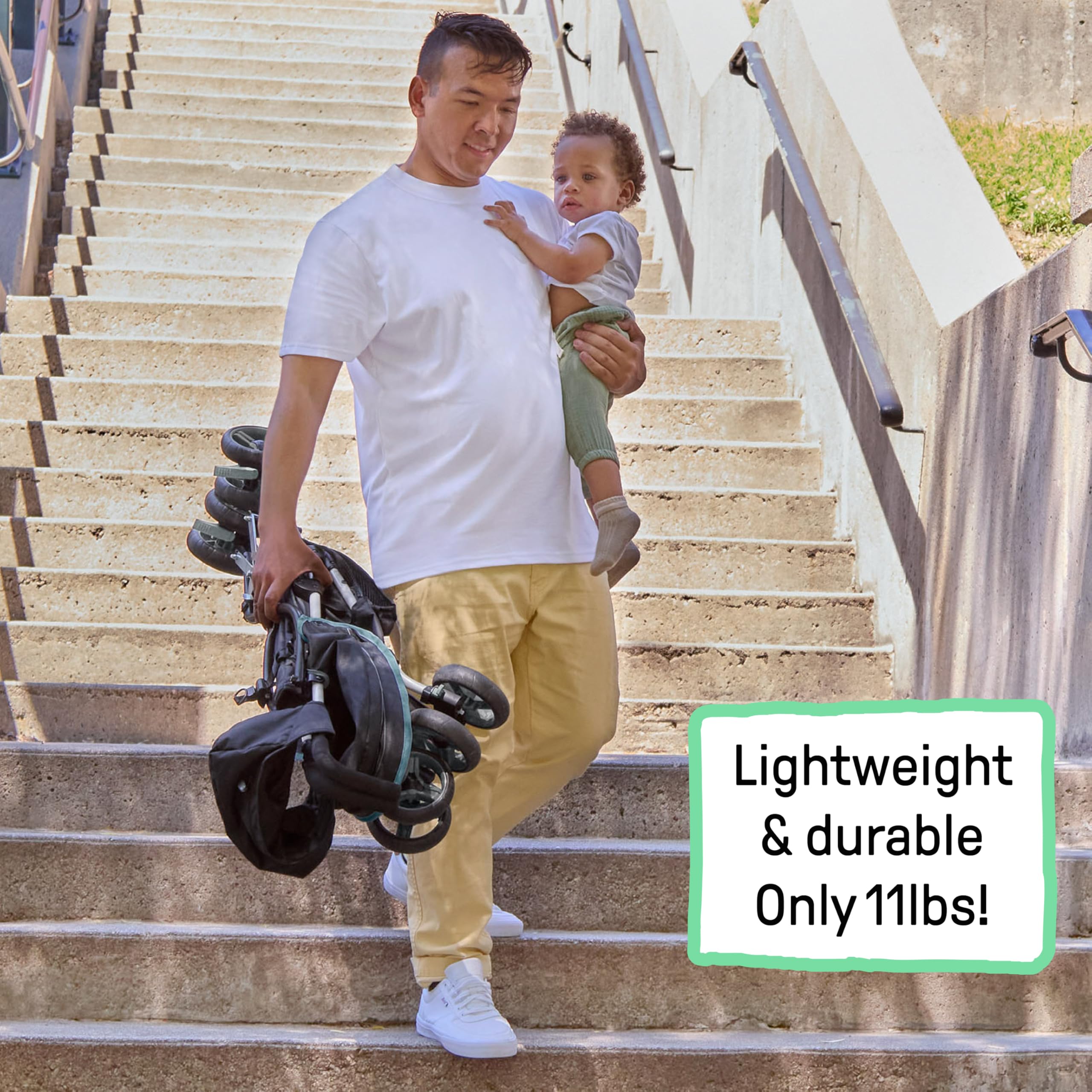 Ingenuity3D Mini Convenience Stroller – Lightweight Stroller with Compact Fold, Multi-Position Recline, Canopy with Pop Out Sun Visor – Umbrella Stroller for Travel and More, Slate Grey