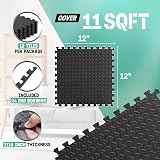 Yes4All KAL0 Mat Interlocking Floor 12 Tiles 12sqft Black EVA Foam view 2
