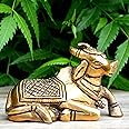 Aakrati Nandi - The Vehicle of Shiva - Brass Statue- Nandi Bull Sitting 3.8 inch Small Size 380 Grams Approx