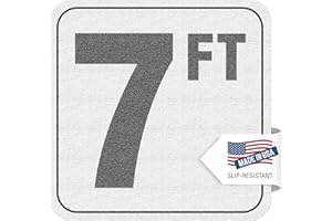 Aquatic Custom Tile, 7FT Pool Depth Markers, 6x6 Inches Vinyl w/ 4" Font Pool Stickers, Swimming Pool Number Markers, Pool Safety Signage, Adhesive Pool Depth Markers Stickers for Decks, Made in USA