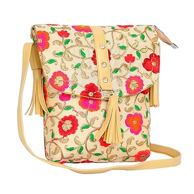 OKJIEnterprises Womens Shearling Cross Body Sling Bag (Multicolour)