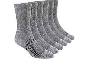 KEECOW Merino Wool Crew Socks For Men & Women, Thermal, Warm, Winter, Cushion, Hiking, Working, Running, 3 Pairs
