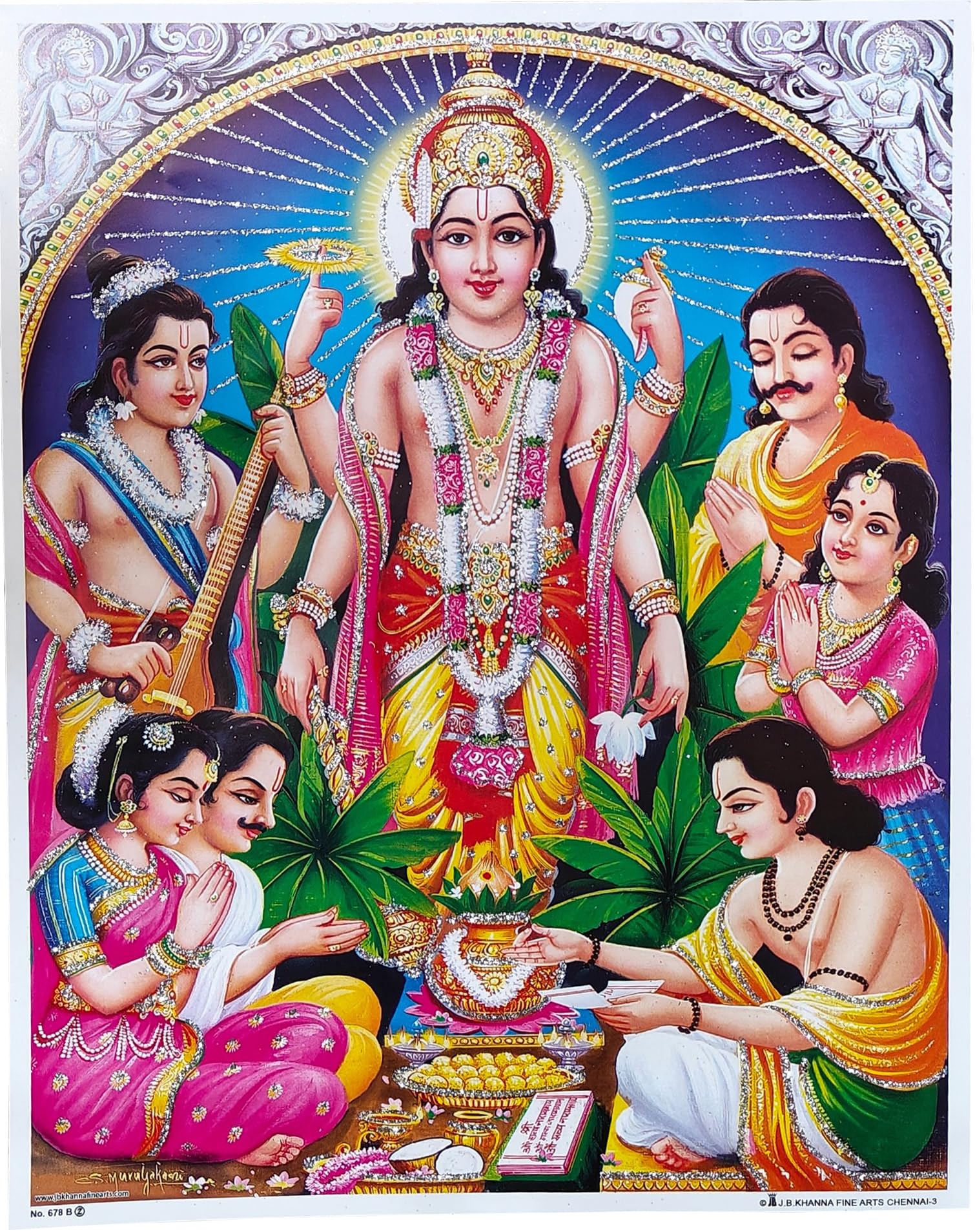 Rastogi Handicraft Best Of Indian Reprint Hindu God Poster/Picture With Unframed (Satyanarayan-Ji-Katha-11 X9)