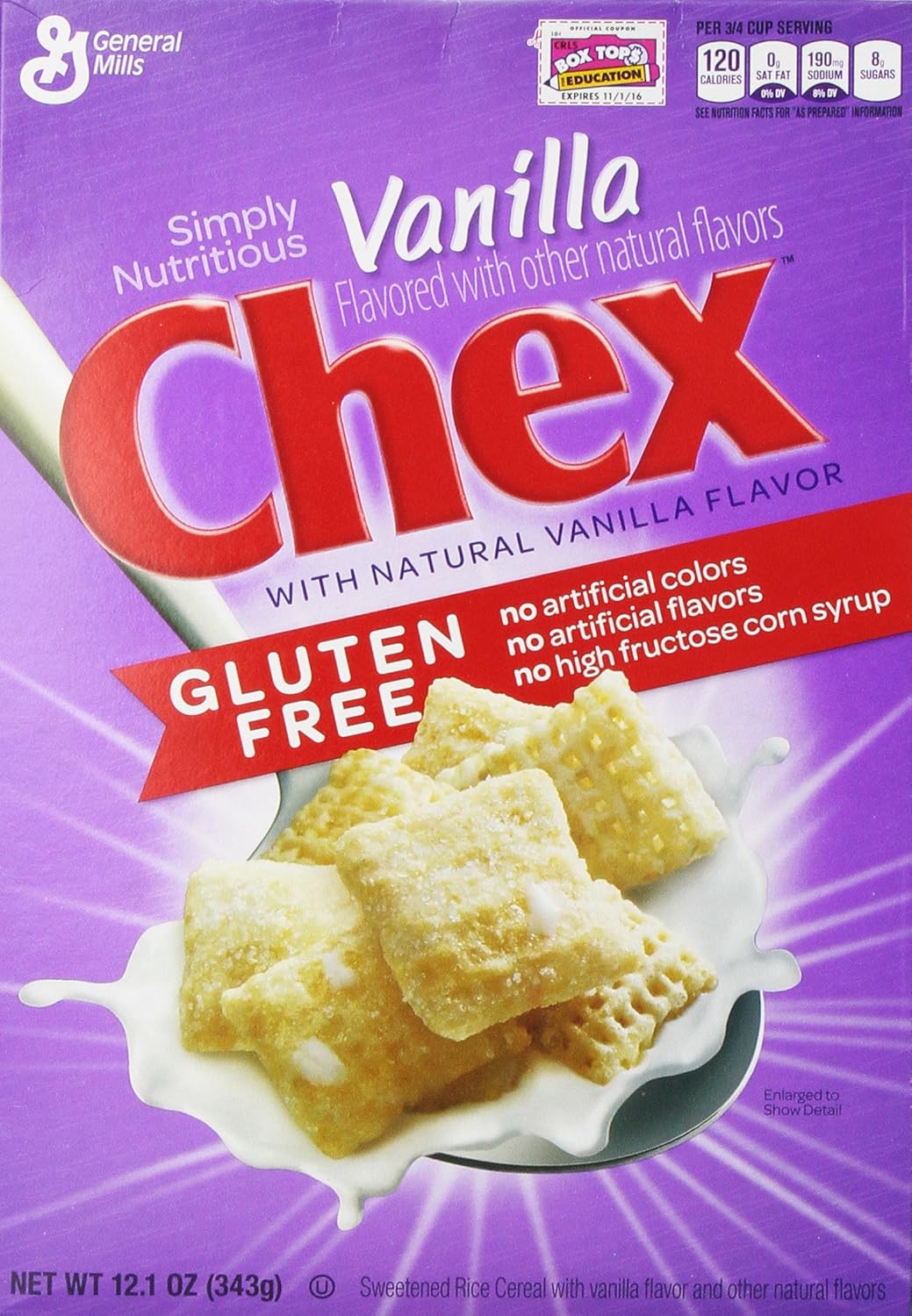 Chex Cereal, Gluten Free, Vanilla, 12.1 Ounce (Pack of 3) Grocery & Gourmet Food