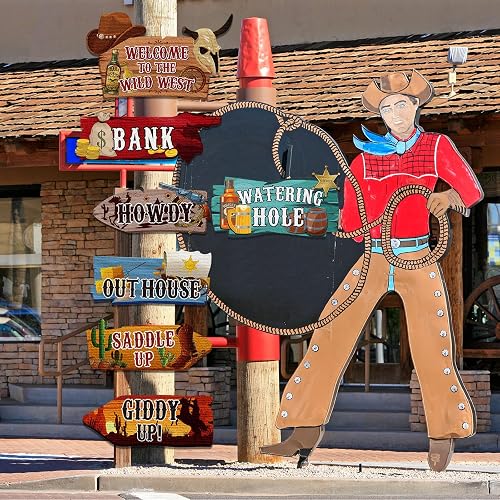 Outus Western-Party-Dekoration Set – 30 Teile Mit Wagenrädern, Banner & Wirbeln Für Cowboy-Themen