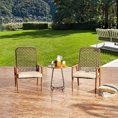 LOKATSE HOME 3-Piece Wicker Outdoor Bistro Set with Ethiopia Ubuy