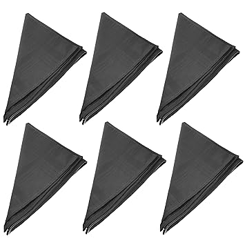 6er Pack Textil Servietten 45 x 45cm 100% Baumwolle 4 seitig eingesäumt Anthrazit