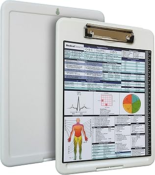 Amazon Com Premium Medical Storage Clipboard With Quick Medical Reference Sheet Clipboard For Doctors Medical Students Physician Assistants And Nurse Practitioners Office Products
