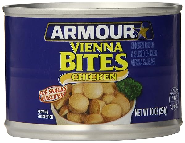 ARMOUR STAR CHICKEN VIENNA SAUSAGE BITES, CANNED SAUSAGE, 10 OZ (PACK OF 12)
