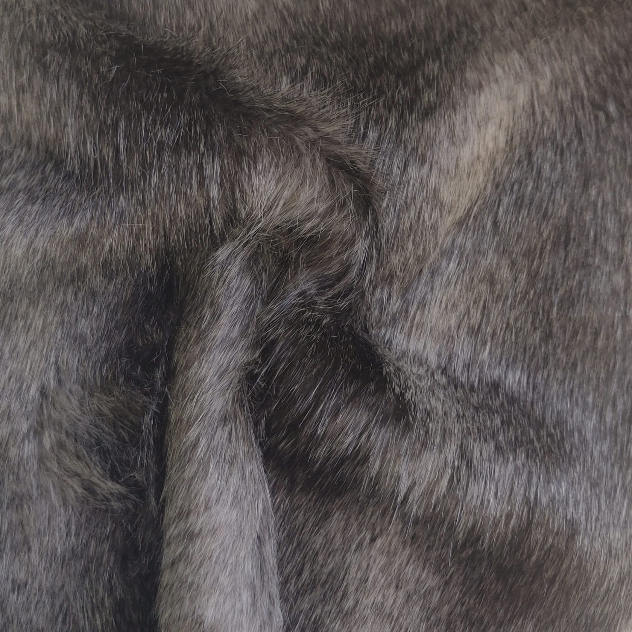 Super Luxury Faux Fur Fabric Material Grey Raccoon, 1Mtr 150cm x 100cm