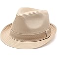 Classic Trilby Short Brim 100% Cotton Twill Fedora Hat with Band