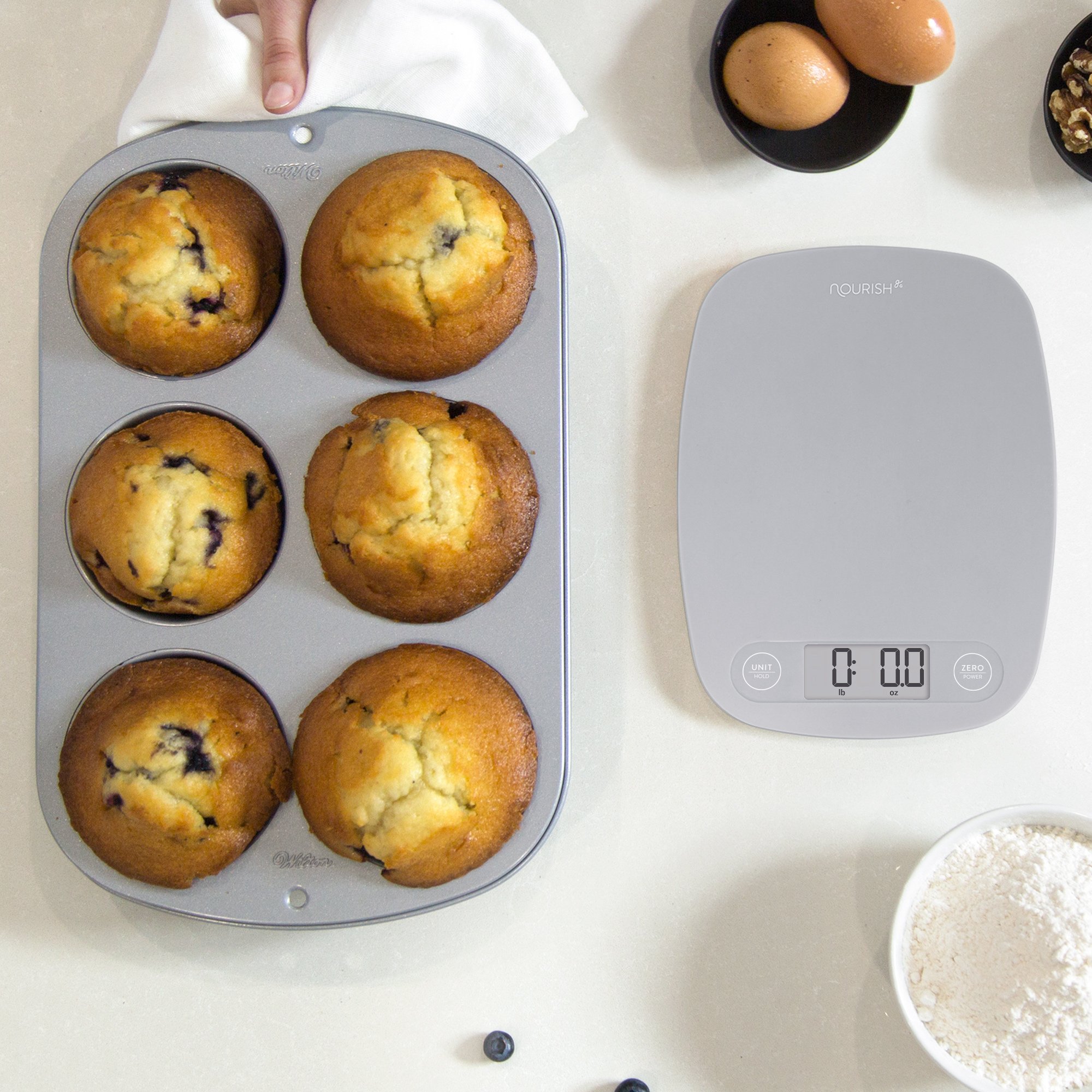 Digital Kitchen Scale/Food Scale from GreaterGoods - Extra Battery Included, Ultra Slim, Multifunction, Easy to Clean, Large Display (grey) - Image 3