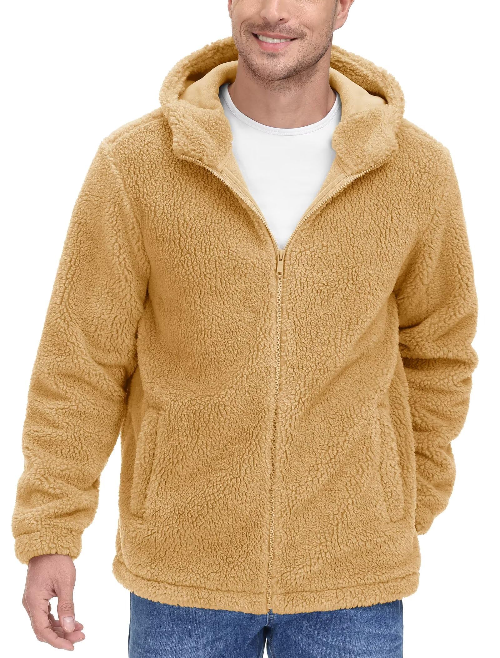 MAGCOMSEN Mens Jackets Casual Stylish Warm Sherpa