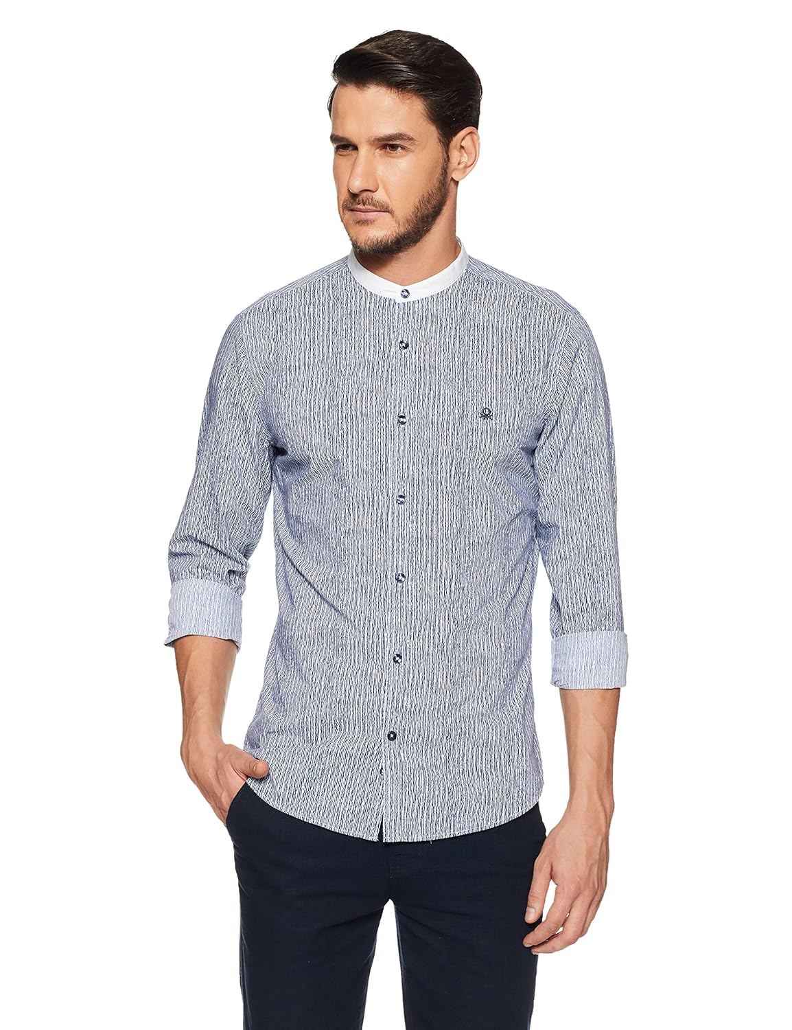 united colors of benetton men's printed slim fit casual shirt