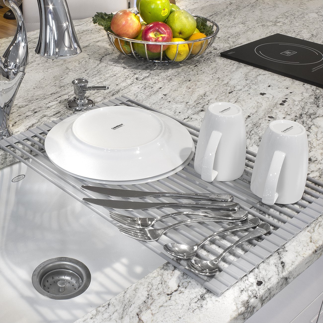 Sorbus RollUp Dish Drying Rack [Large 20 . 5'' X 13"] Over The Sink