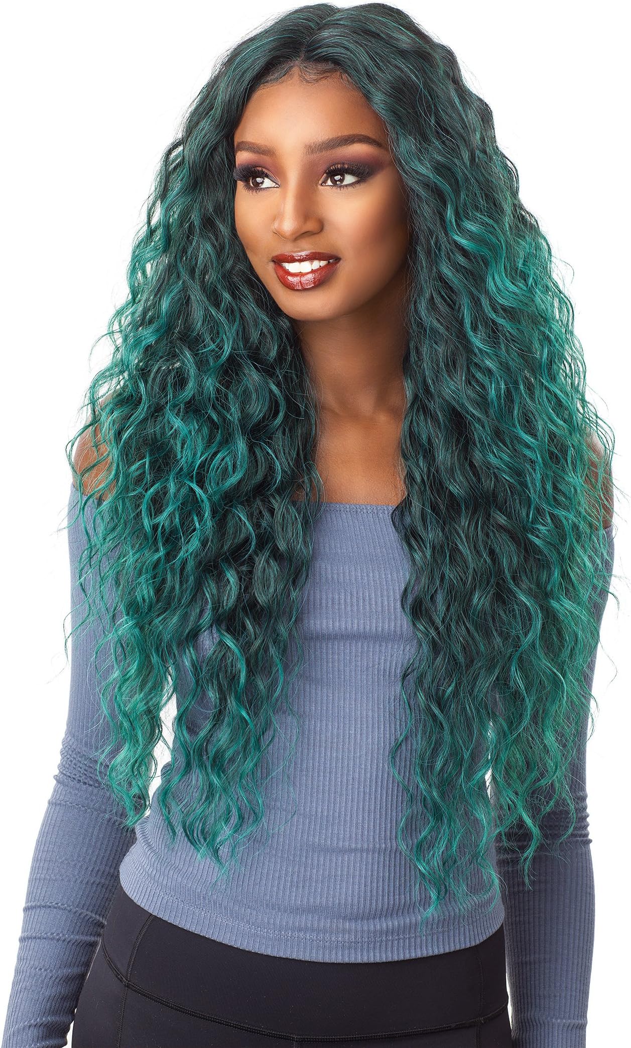 SENSATIONNEL SYNTHETIC LACE FRONT WIG EMPRESS EDGE NATURAL CENTER PART ANYA (JADE)